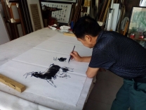 乐山书画名家但红能留墨夹江精艺阁画廊