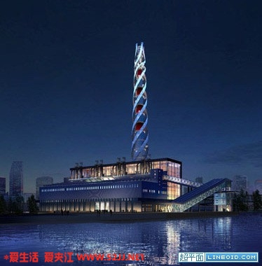 夜景螺旋摩天轮