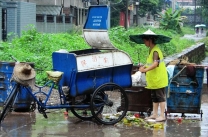 雨中清洁工